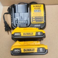Dewalt 20v Batteries 2.0 Ah And Charger Brand New 