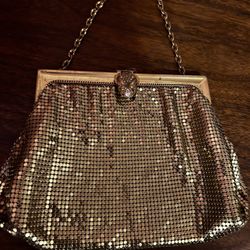 Vintage Whiting &  Davis Gold Mesh Evening Bag