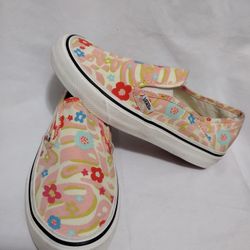 Vans Floral Slip Ons Mens 5 /Women's 6.5