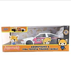 Aggretsuko and 1986 Toyota Trueno  Die-cast 1:24 Scale Model Car