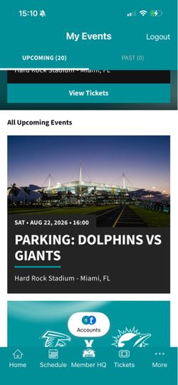 Parking Pass: Dolphins vs Giants Aug 2026