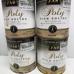 (4) Zar Poly High Solids Gloss Qt. $10 Takes All. Must Pick Up