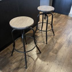 2 Kitchen Stools- Adjustable Height
