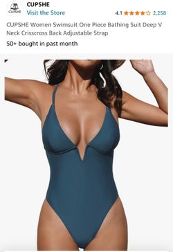 Cupshe One Piece Deep V Neck Swimsuit Size M