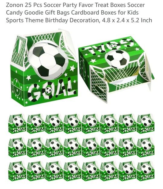 Birthday Party Soccer Goody Boxes 25pc / Never Opened