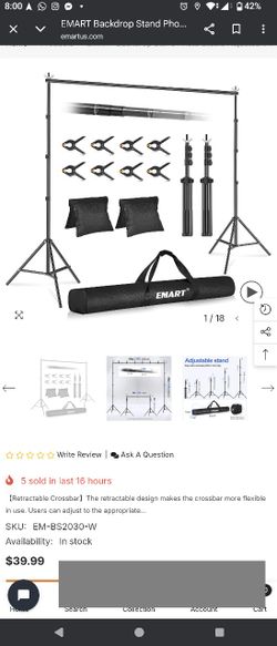 EMart 8.5 X 10 Ft Backdrop Stands
