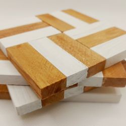 Handcrafted Set of 4 Drink Coaster/Candle Holder (GREAT CHRISTMAS GIFT)