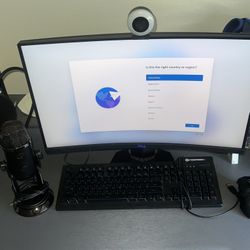 Full Gaming Setup 🔥– RTX 3060, Ryzen 5, Curved Monitor, Blue Yeti Mic, Keyboard, mouse– $700