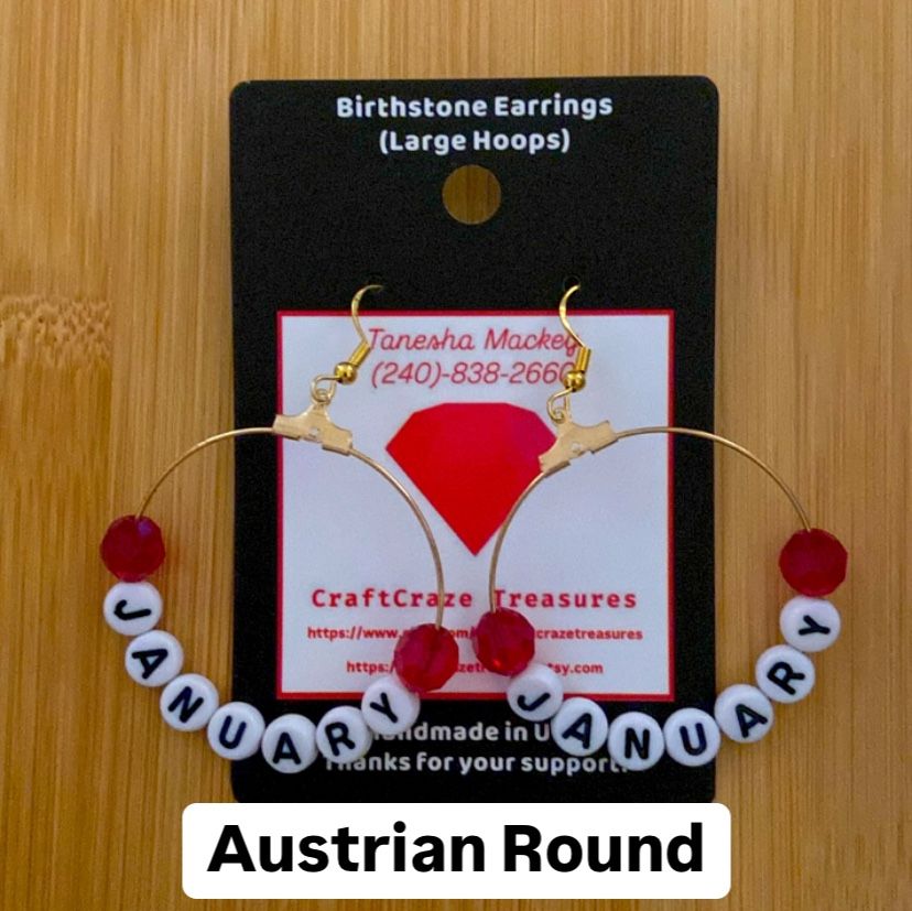 Handmade January Birthstone Beaded Earrings