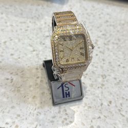 Silver Moissinate Diamond Watch For Sale 