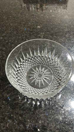 Clear Cut Glass Crystal Bowl