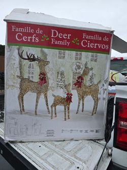 Family of Three Deer Christmas Decor