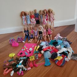 Barbie dolls, clothes and accessories