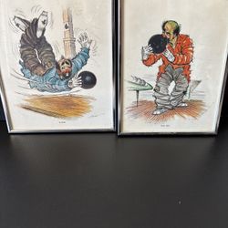 Vintage E.G. Co Inc. Bowling Clowns Framed Prints