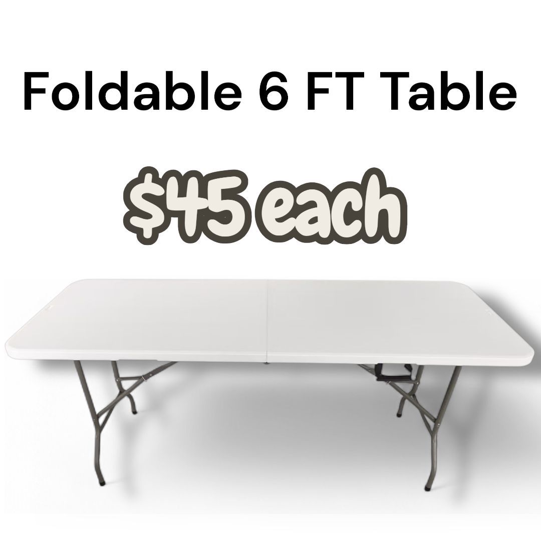 Brand New in the Box Plastic Folding Table 6 Ft Table 72'x30'' Banquet Table 