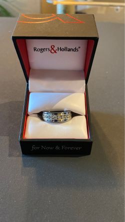 (Size 9) Tungsten Carbide Men’s Wedding Ring 8mm 1ctw diamonds!