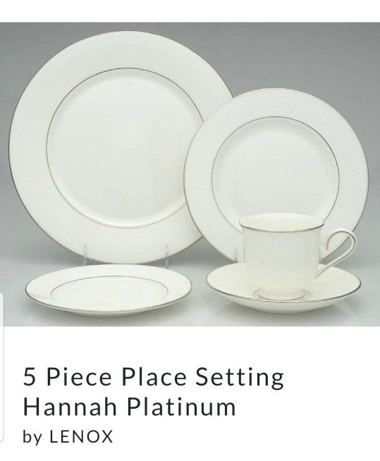 Lenox 5 piece China set Hannah Platinum