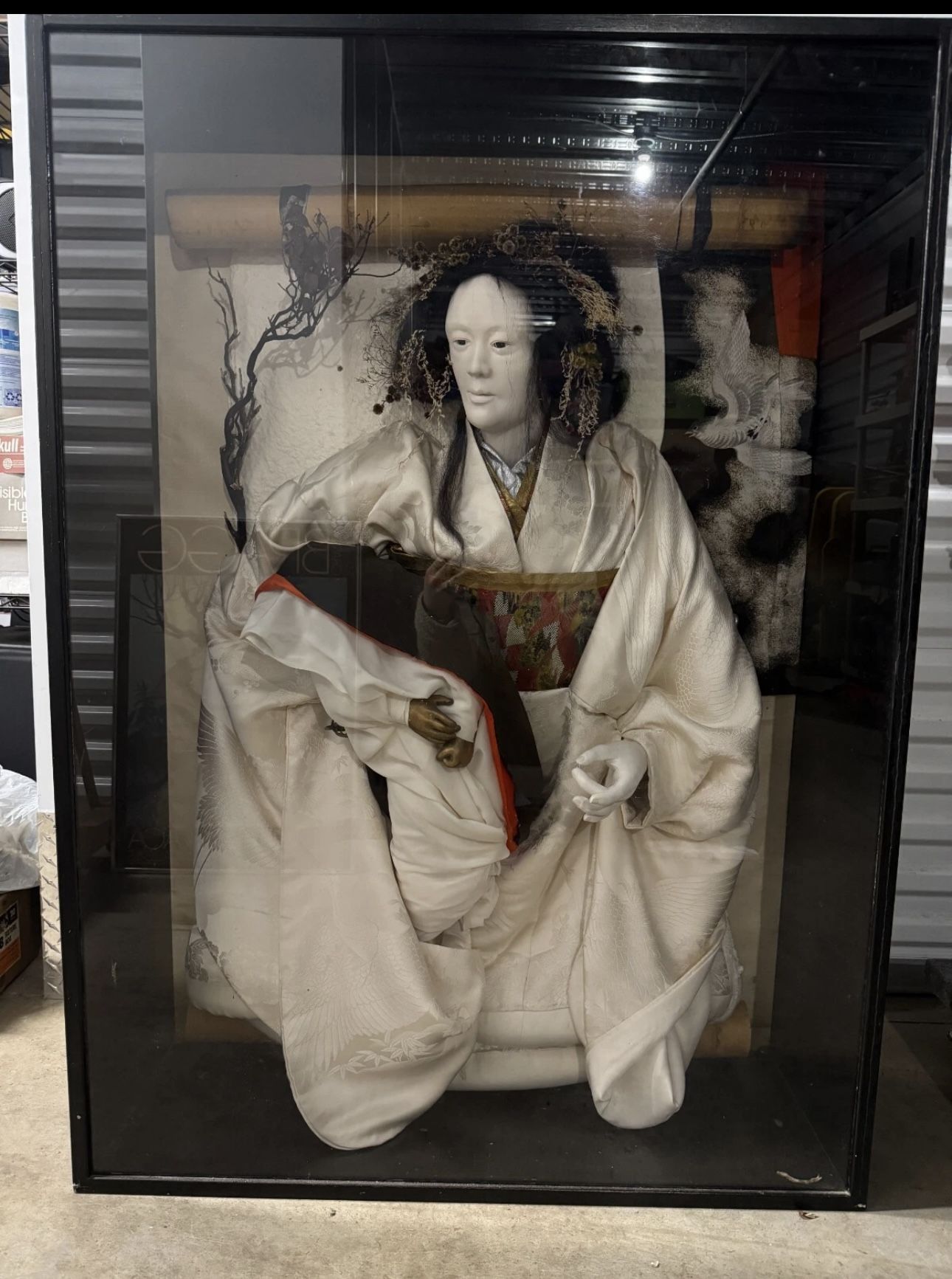 Vintage Japanese large Ubume Sculpture Statue Kimono 48”x35”x12” Folklore