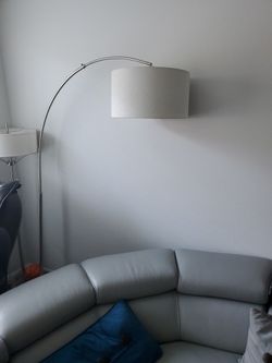 CB2 Big Dipper Adjustable Arc Brushed-Nickel Floor Lamp Shade
