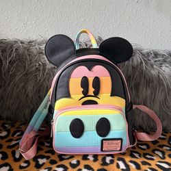 disney Loungefly Mini Mickey Backpack Pastel Rainbow