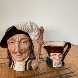 Vintage Royal Doulton Athos Character Jug 1955 and  Old Charley Toby Jug 