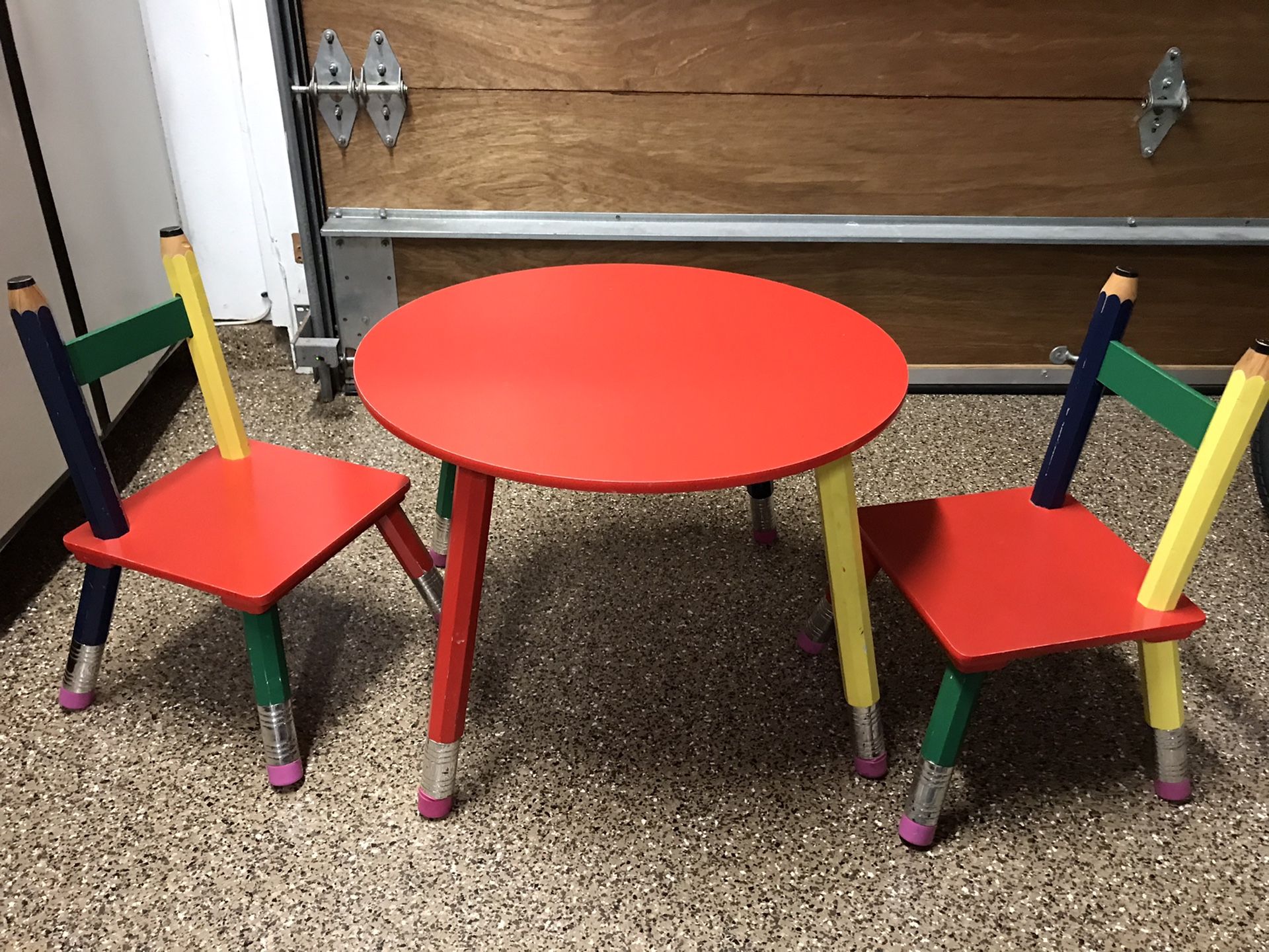 Kids Art/Snack Table - Pencil Table with 2 Matching Pencil Chairs