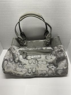 Coach Gray Signature Shoulder Bag Purse F15120