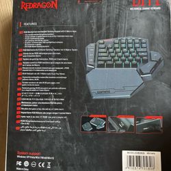 Redragon K585 DITI Wired One-Handed RGB Mechanical Gaming Keyboard, 42 Keys Type-C Professional Gaming Keypad w/Upgraded Hot-Swappable Socket, 7 Onboa