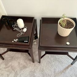 Dark brown end tables