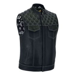 Mens Motorcycle Leather Vest 