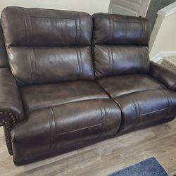 Microfiber Brown Loveseat And Chair 