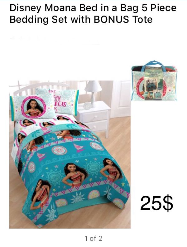 Disney Moana 5 Piece Twin Bedding Set For In Corona Ca Offerup