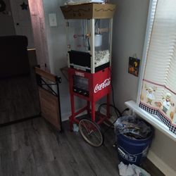 Coca Cola Popcorn Cart With Candy Dispenser In Front