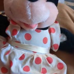 Applause Disney Minnie Mouse Plush Doll Red And White Polka Dots Stuffed Animal