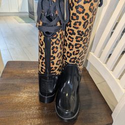 Coach Leopard Rain Boots