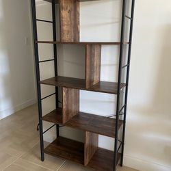 Wooden & Metal Bookshelf $40 