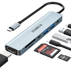 USB-C 7-In-1 Hub For Laptops, PC, Smartphones, Etc. Brand New In The Box 