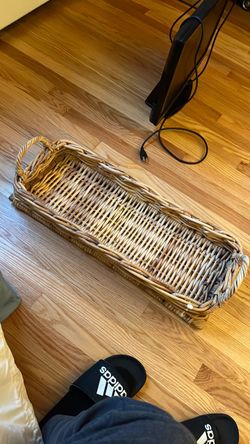 Long Rectangular Rattan Wicker Tray/Basket