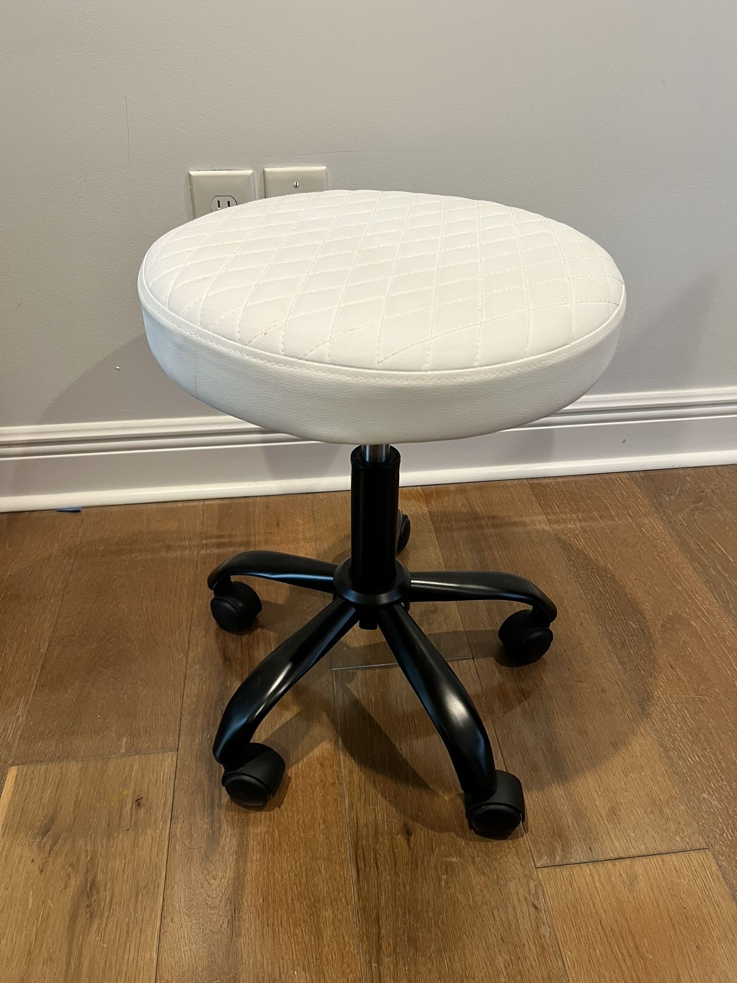 White Faux Leather Stool