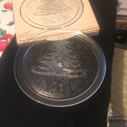 NEW 13” Christmas Tree Glass Server Platter Available Read Description 