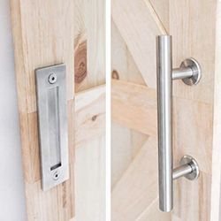 Barn Door Handle Silver 12" Two-Sided Set *New In Box*