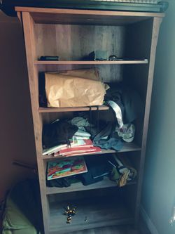 Wooden Bookshelf with Four Shelves