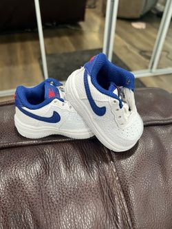 Nike Force 1, White & Blue, Size 2c