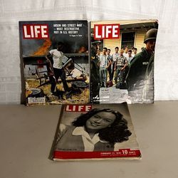Vintage Life Magazines, 1 1944 & Two 1963 Magazines