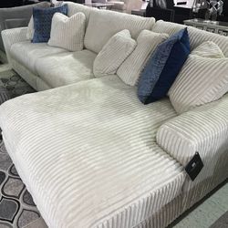 Lindyn Ivory White Ultra Soft Cozy Luxury Sectional Couch With Chaise Home Decor Garden Household Outdoor 