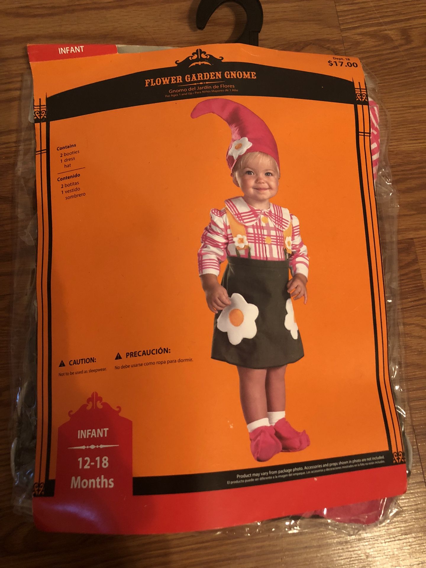 Infant flower garden gnome Halloween costume size 12 -18 months