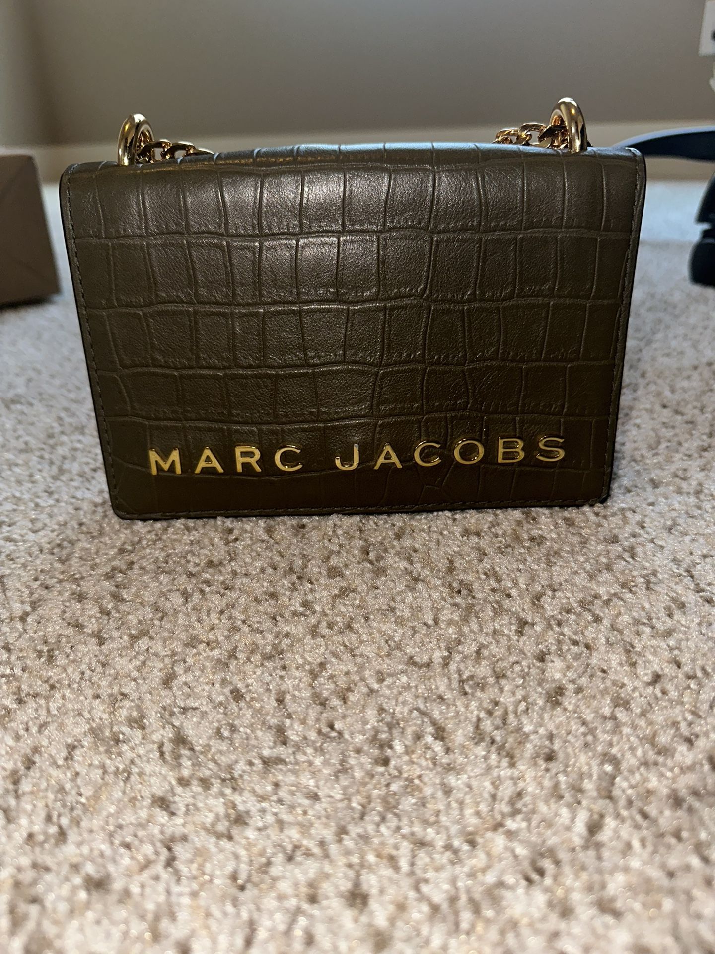 MARC JACOBS Crocodile Nylon Spanish Moss Crossbody Bag