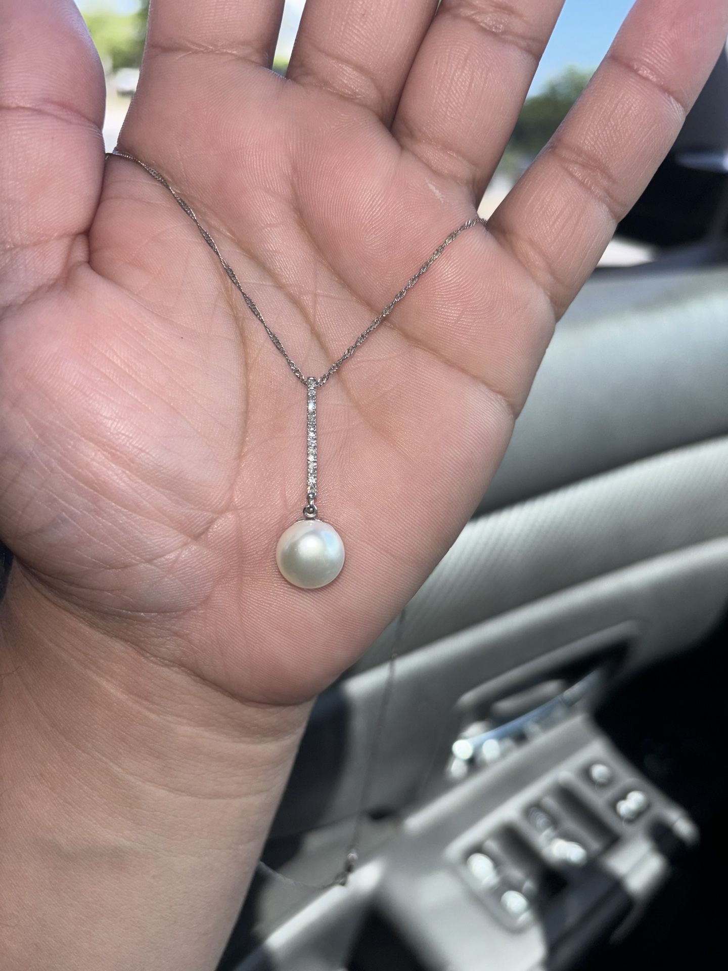 Real Pearl Diamond Necklace
