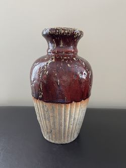 Antique Rustic 19th Century Thick Stoneware Vase