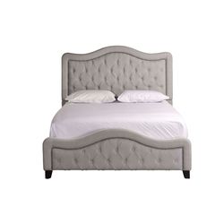 King size Gray Tufted Upholstered Bed Frame